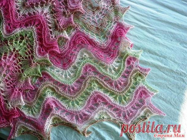 Шикарный узор для палантина - Вязание спицами - Страна Мам