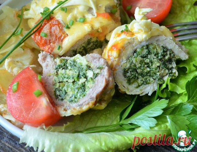 Мясные рулетики со шпинатом и яйцом – кулинарный рецепт