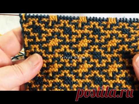 Абстрактный узор для мозаичного полотна / Вязание спицами.