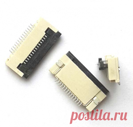 Разъем 14 pin для FFC FPC шлейфов с фиксатором, нижние контакты, шаг 0,5 мм.  Купить SMD Flip Lock коннектор 14 pin