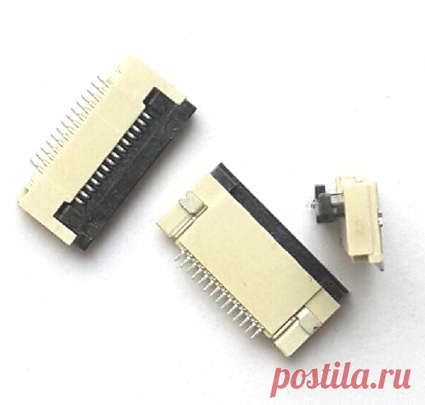 Разъем 14 pin для FFC FPC шлейфов с фиксатором, нижние контакты, шаг 0,5 мм.  Купить SMD Flip Lock коннектор 14 pin