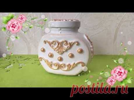 Как переделать обычную стеклянную банку. DIY/рукоделие.