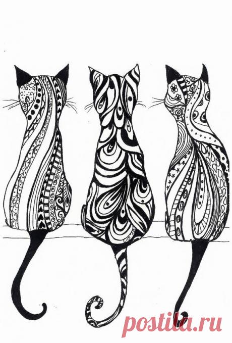 Зентангл (zentangle) - арт~картинки для творчества.