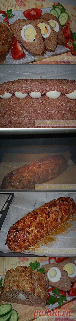 Мясной рулет с яйцом - Кулинарные рецепты