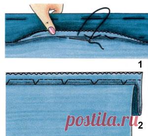 Обработка низа изделия