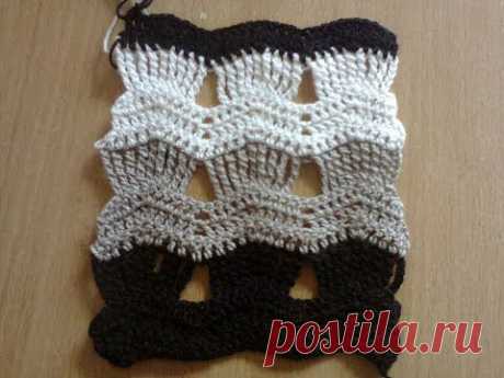 Узор зигзаг крючком.  Zigzag pattern crochet. - YouTube