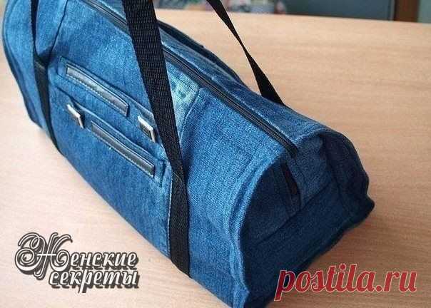 Как сшить сумку из старых джинсов.