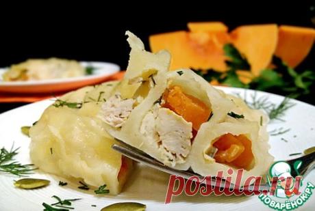 Гуль-ханум с курицей и тыквой - кулинарный рецепт