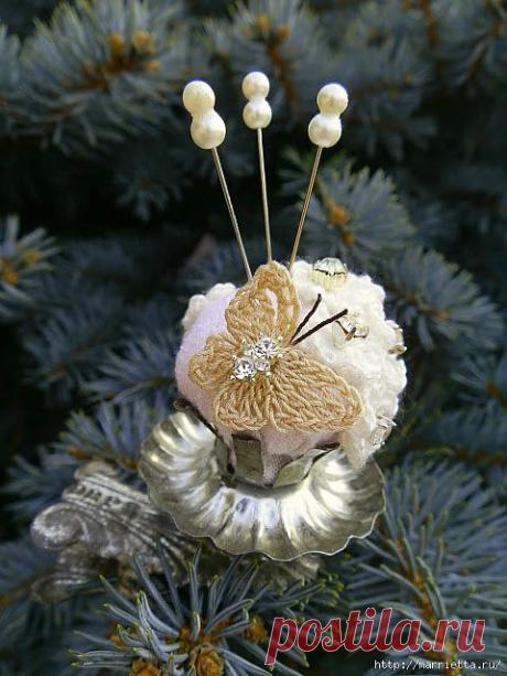 Винтажная бабочка и цветы крючком. Vintage Crochet Flowers and Butterflies