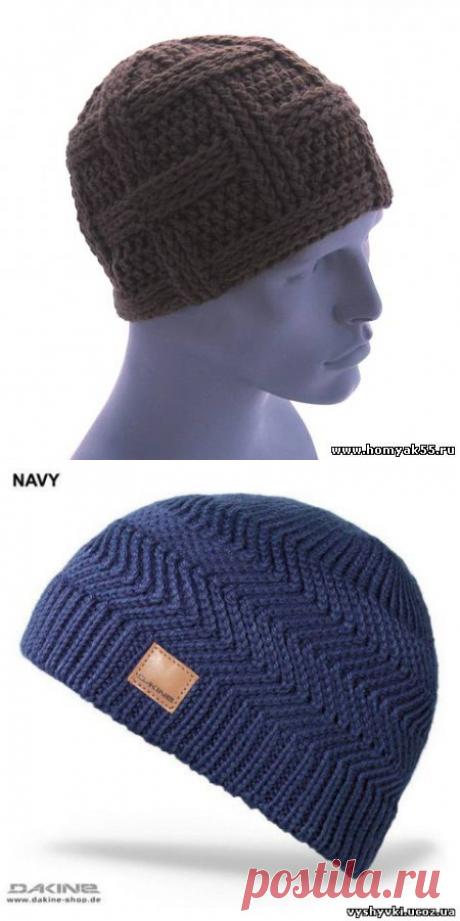 Схема вязания мужской шапки крючком
