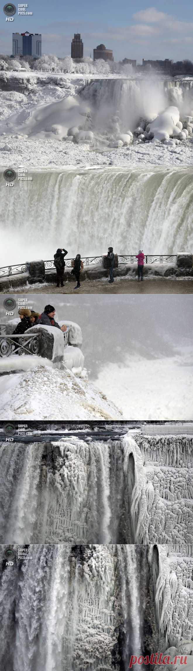 Ниагарский водопад сковало льдами.