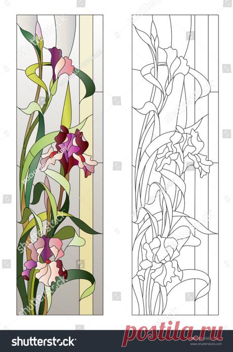 Floral Stainedglass Pattern Стоковое Векторное Изображение 456194662 - Shutterstock