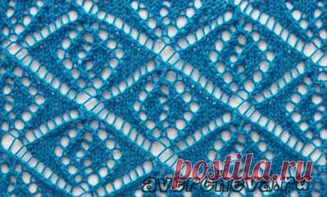 узор спицами 531 сложный ажур | каталог вязаных спицами узоров