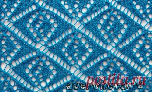 узор спицами 531 сложный ажур | каталог вязаных спицами узоров