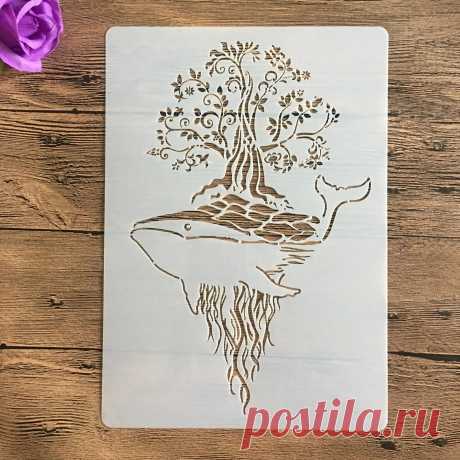 Plantilla decorativa de delfín A4, 29cm, para pintura, libro de recortes colorear, álbum en relieve, plantilla de dibujo mandala, 1 Uds. - AliExpress