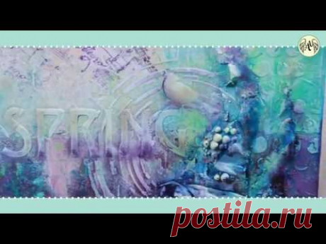 Видео курс "Композиция в Mixed Media. Панно "Настроение". Анонс. Наталья Жукова. Чернила. Трафареты