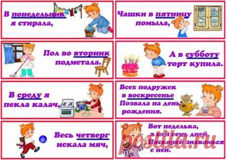 Веселая неделька - учим дни недели с детьми