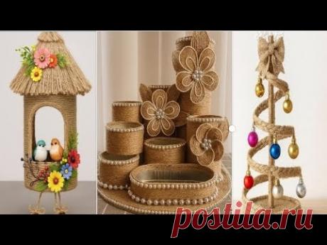 Awesome Ideas  use By Jute....🤩Jute Craft Work Ideas....| #artscraft  #homedecor #craftwork