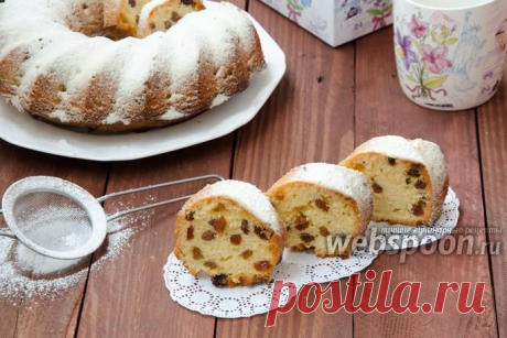 Простой ванильный кекс с изюмом