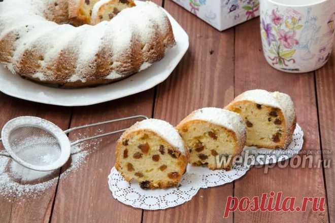 Простой ванильный кекс с изюмом