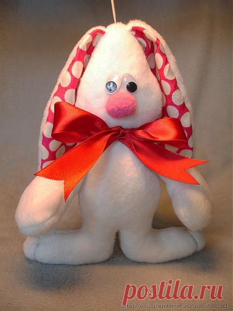 Текстильный зайка. Выкройка.