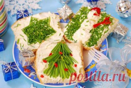 Новогодние бутерброды: приготовление и красивое оформление / Простые рецепты