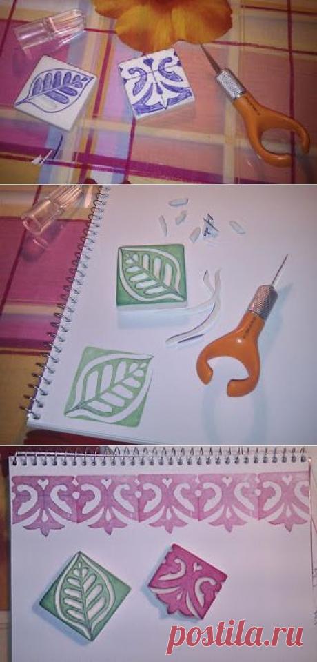 Ларчик самоцветный: Резьба по ластику ;)))))