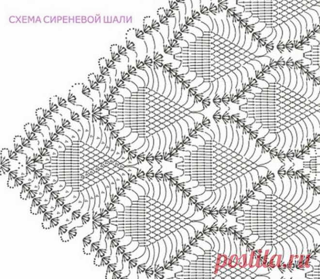 Схема вязания шалей крючком