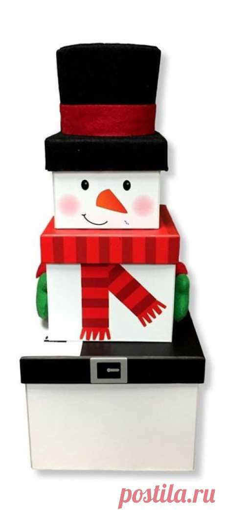 Set of 3 Novelty Stacking Xmas Gift Present Boxes Kids Snowman/Elf/Santa Claus | eBay