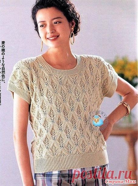 Летний топ с красивым узором. Спицы. - ВЯЗАНАЯ МОДА+ ДЛЯ НЕМОДЕЛЬНЫХ ДАМ - Страна Мам