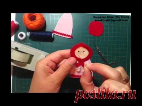 DIY: finger puppet - granddaughter / МК: пальчиковый театр - внучка - YouTube