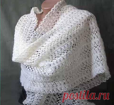 Ажурный палантин на вилке
