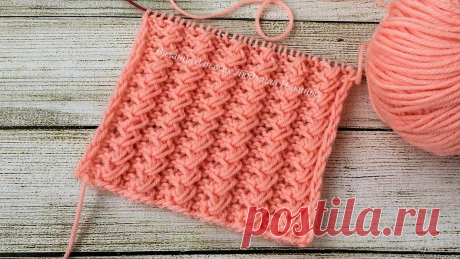 Рельефные дорожки из вытянутых петель. Узор спицами. | Вязание для всех Людмила Ильиных | Яндекс Дзен