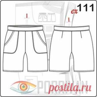 Выкройка женских шорт для начинающих - Porrivan Выкройка женских шорт построена специально для трикотажа и эластичных тканей. Вы можете самостоятельно изменить выкройку для шитья из льна или хлопка.