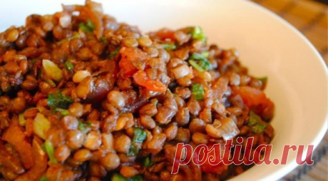 Интересные новости Чечевица с луком и помидорами