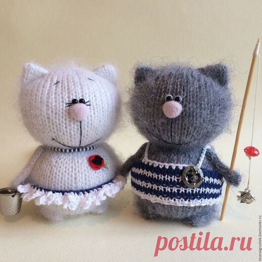 Милые котики спицами