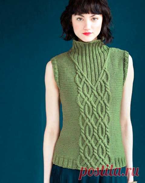 Запись на стене Жилет Mock-Turtleneck Shell с воротником-стойкойМастер класс по вязанию узора: https://vk.com/video-144509492_456240195Листайте карусель 👇