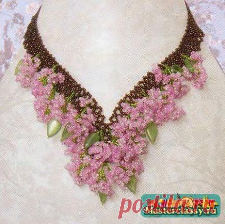 Украшения из бисера. Колье – Яблоня в цвету. Схема » Master classy - мастер классы для вас