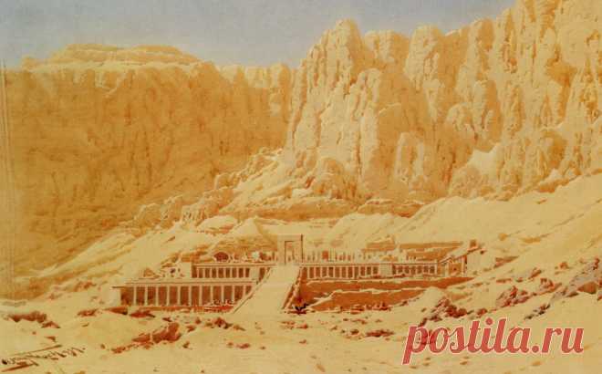 Артефакты и мегалиты прошлого в изобразительном искусстве.
Август Осборн Ламплоу (1877 - 1930) 
Луксор. Долина царей. Начало 20 в.
Акварель.

http://laiforum.ru/viewtopic.php?p=70349#p70349