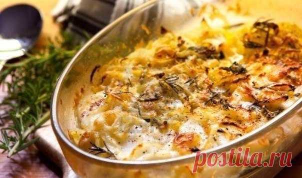 КАРТОШКА ЗАПЕЧЕННАЯ С ЯБЛОКАМИ В СМЕТАНЕ
