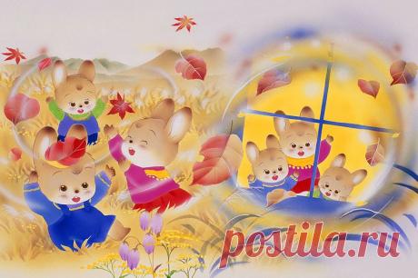 Брат кроликов играть в животных иллюстраций осень холодная зимний ветер