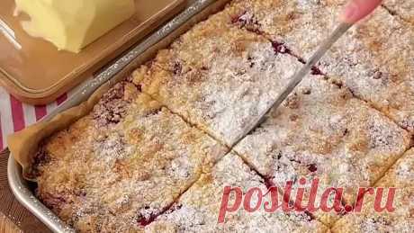 🥧 Насыпной пирог с малиной