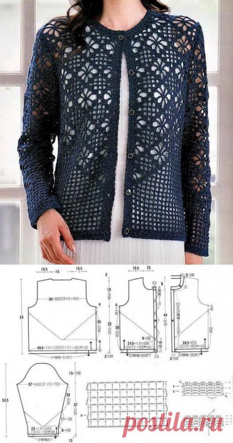 Вязание крючком, схемы: кардиган крючком | Ladiesvenue