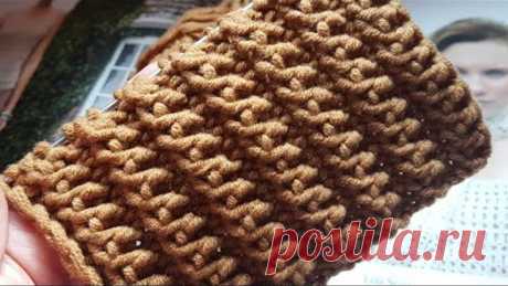 Потрясающей красоты рельефная резинка спицами 👸 knitting pattern.