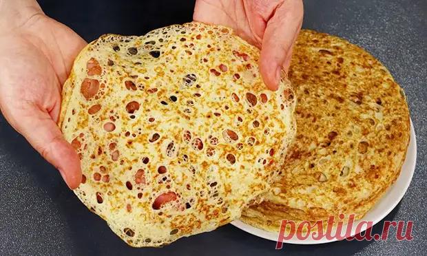 Ажурные блины по старинному деревенскому рецепту. Замешиваем тесто на теплом молоке - Будет вкусно - 20 февраля - 43383345202 - Медиаплатформа МирТесен