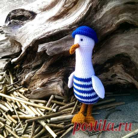 PDF Чайка крючком. FREE crochet pattern; Аmigurumi bird patterns. Амигуруми схемы и описания на русском. Вязаные игрушки и поделки своими руками #amimore - птица, птичка, чайка.