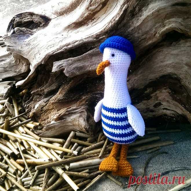 PDF Чайка крючком. FREE crochet pattern; Аmigurumi bird patterns. Амигуруми схемы и описания на русском. Вязаные игрушки и поделки своими руками #amimore - птица, птичка, чайка.
