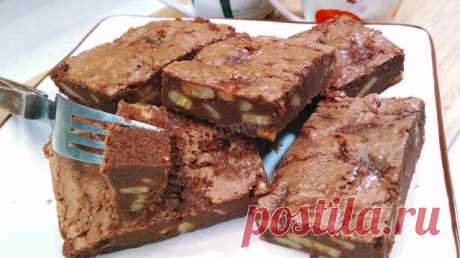 Шоколадно-банановый пирог Брауни рецепт с фото - 1000.menu