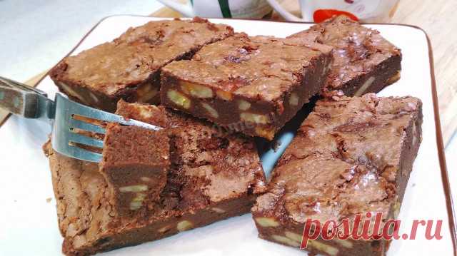 Шоколадно-банановый пирог Брауни рецепт с фото - 1000.menu