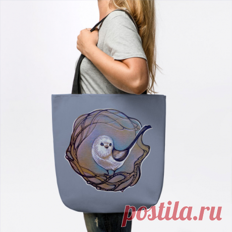 Long Tailed Tit, little cute songbird - Cute Animals - Tote | TeePublic